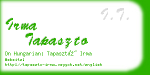 irma tapaszto business card